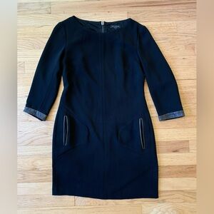 Rag & Bone Harlow Black Dress, Leather Trim